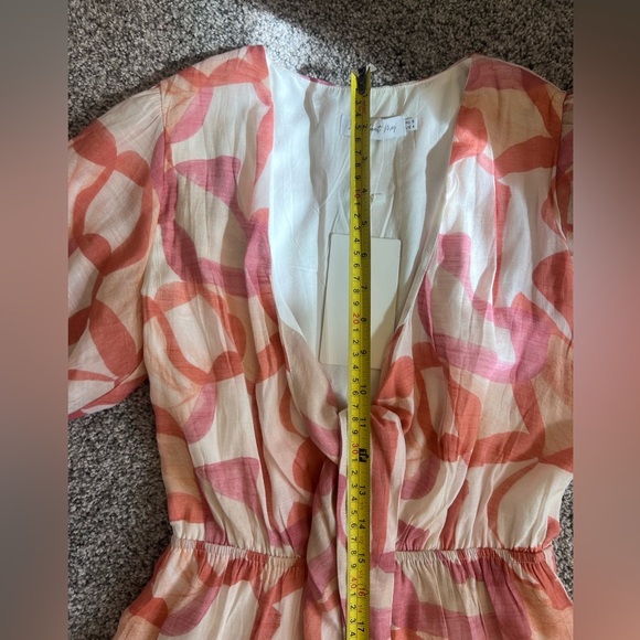 NWT!! All About May Women’s Peach/Pink V Neck Lined Mini Dress  In Size US 4 - Picture 6 of 11